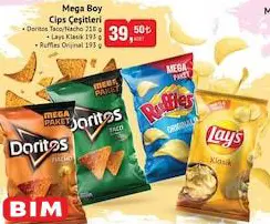 Doritos-Lays-Ruffles Mega Boy Cips Çeşitleri 218/193 g