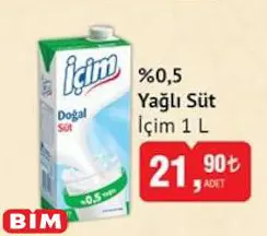 İçim %0.5 Yağlı Süt 1 L