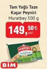 Muratbey Tam Yağlı Taze Kaşar Peyniri 500 g