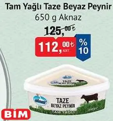 Aknaz Tam Yağlı Taze Beyaz Peynir 650 G