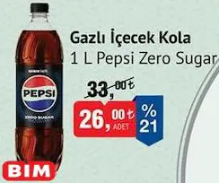 Pepsi Zero Sugar Gazlı İçecek Kola 1 L