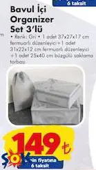 Bavul İçi Organizer Set 3'lü