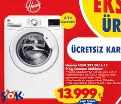 Hoover H3W 292 DE/1-17 9 kg Çamaşır Mkainesi