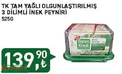 Tarım Kredi Birlik Tam Yağlı Olgunlaştırılmış 3 Dilimli İnek Peyniri 525 G