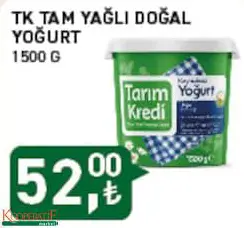 Tarım Kredi Birlik Tam Yağlı Doğal Yoğurt 1500 G