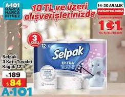 Selpak 3 Katlı Tuvalet Kağıdı 12'Li