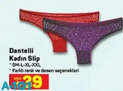 Dantelli Kadın Slip Külot