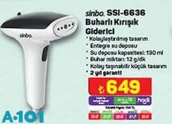 Sinbo SSI-6636 Buharlı Kırışık Giderici