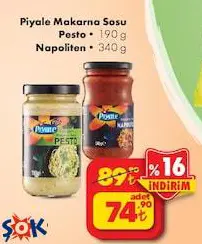 Piyale Makarna Sosu Pesto 190 G / Napoliten 340 G