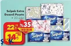 Selpak Extra Desenli Peçete 20 Adet