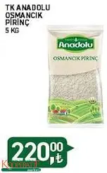 Tarım Kredi Anadolu Osmancık Pirinç 5 Kg