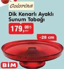 Colorina Dik Kenarlı Ayaklı Sunum Tabağı 28 Cm