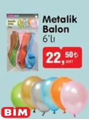 Metalik Balon 6'Lı