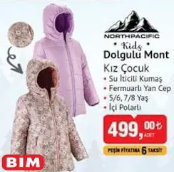 North Pacific Kids Dolgulu Mont Kız Çocuk