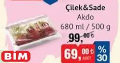 Akdo Çilek&Sade 680 ml/500 g