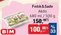 Akdo Fıstık&Sade 680 ml/500 g