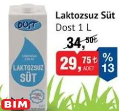 Dost Laktosuz Süt 1 L