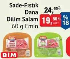 Emin Sade-Fıstık Dana Dilim Salam 60 g