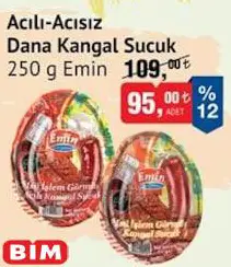 Emin Acılı-Acısız Dana Kangal Sucuk 250 g