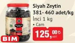 İnci Siyah Zeytin 381-460 Adet/kg