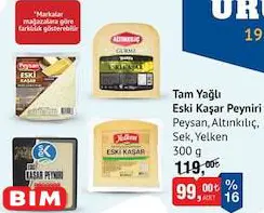 Peysan/Altınkılıç/Sek/Yelken Tam Yağlı Eski Kaşar Peyniri 300 g