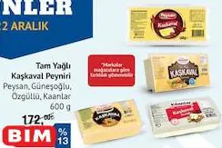 Peysan/Güneşoğlu/Özgüllü/Kaanlar Tam Yağlı Kaşkaval Peyniri 600 g