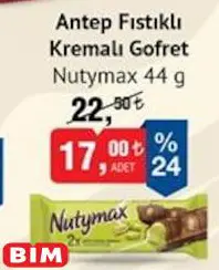 Şölen Nutymax Antep Fıstıklı Kremalı Gofret 44 g