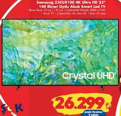 Samsung 55CU8100 4K Ultra HD 55 İnç 140 Ekran Uydu Alıcılı Smart Led Tv Akıllı Televizyon