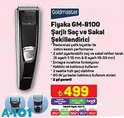 Goldmaster Fiyaka GM-8100 Şarjlı Saç Ve Sakal Şekillendirici