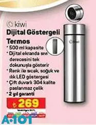 Kiwi Dijital Göstergeli Termos 500 Ml