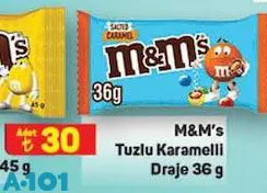 M&M's Tuzlu Karamelli Draje 36 G