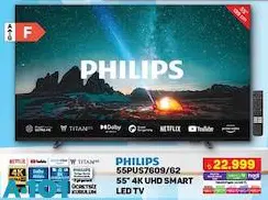 Philips 55PUS7609/62 55 İnç 4K UHD Smart Led Tv Akıllı Televizyon