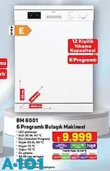 Seg BM 6001 6 Programlı Bulaşık Makinesi