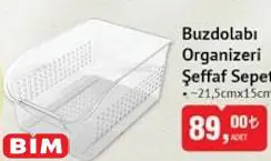 Buzdolabı Organizeri Şeffaf Sepet