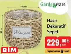 Gardenware Hasır Dekoratif Sepet