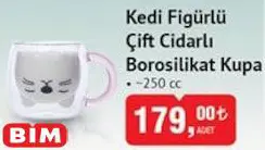 Glass in Love Kedi Figürlü Çift Cidarlı Borosilikat Kupa 250 cc