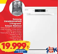 Samsung DW60DG550FWQ 5 Programlı Bulaşık Makinesi