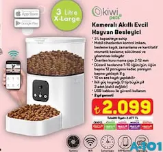 Kiwi Pets Kameralı Akıllı Evcil Hayvan Besleyici