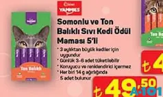 Kiwi Yammies Somonlu ve Ton Balıklı Sıvı Kedi Ödül Maması 5'li