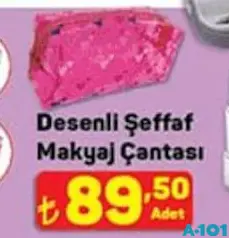 Desenli Şeffaf Makyaj Çantası