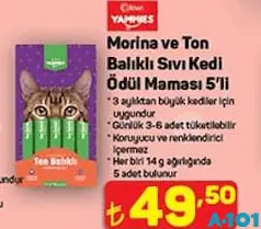 Kiwi Yammies Morina ve Ton Balıklı Sıvı Kedi Ödül Maması 5'li