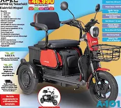 Apec APM2 Üç Tekerlekli Elektrikli Moped Motosiklet