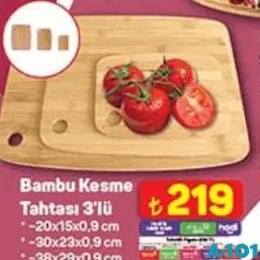 Bambu Kesme Tahtası 3'lü