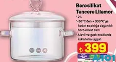 Borosilikat Tencere Lilamor 2 L