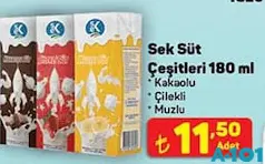 Sek Süt Çeşitleri 180 ml