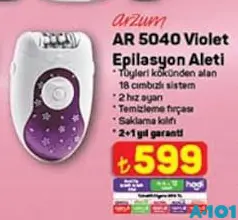 Arzum AR5040 Violet Epilasyon Aleti