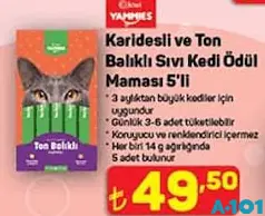 Kiwi Yammies Karidesli ve Ton Balıklı Sıvı Kedi Ödül Maması 5'li