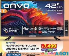 Onvo 42OV6000F 42 inç Full HD Android Smart LED TV Akıllı Televizyon