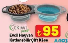 Kiwi Pets Evcil Hayvan Katlanabilir Çift Kase