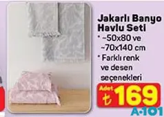 Jakarlı Banyo Havlu Seti